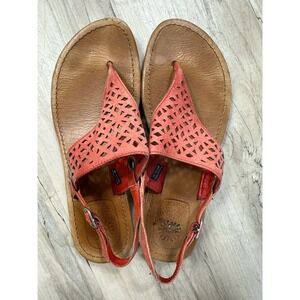 UGG Australia coral leather laser cut sandals